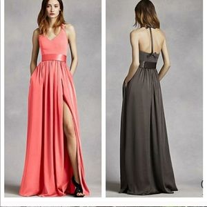 Vera Wang White halter v-neck dress - 24